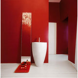 Washbasin With Integrated Pedestal, With Wall Connection, Incl. Ceramic Waste Cover