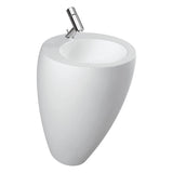 Laufen - Washbasin with integrated pedestal, with wall connection, with concealed overflow, incl. ceramic waste cover - Lcc White