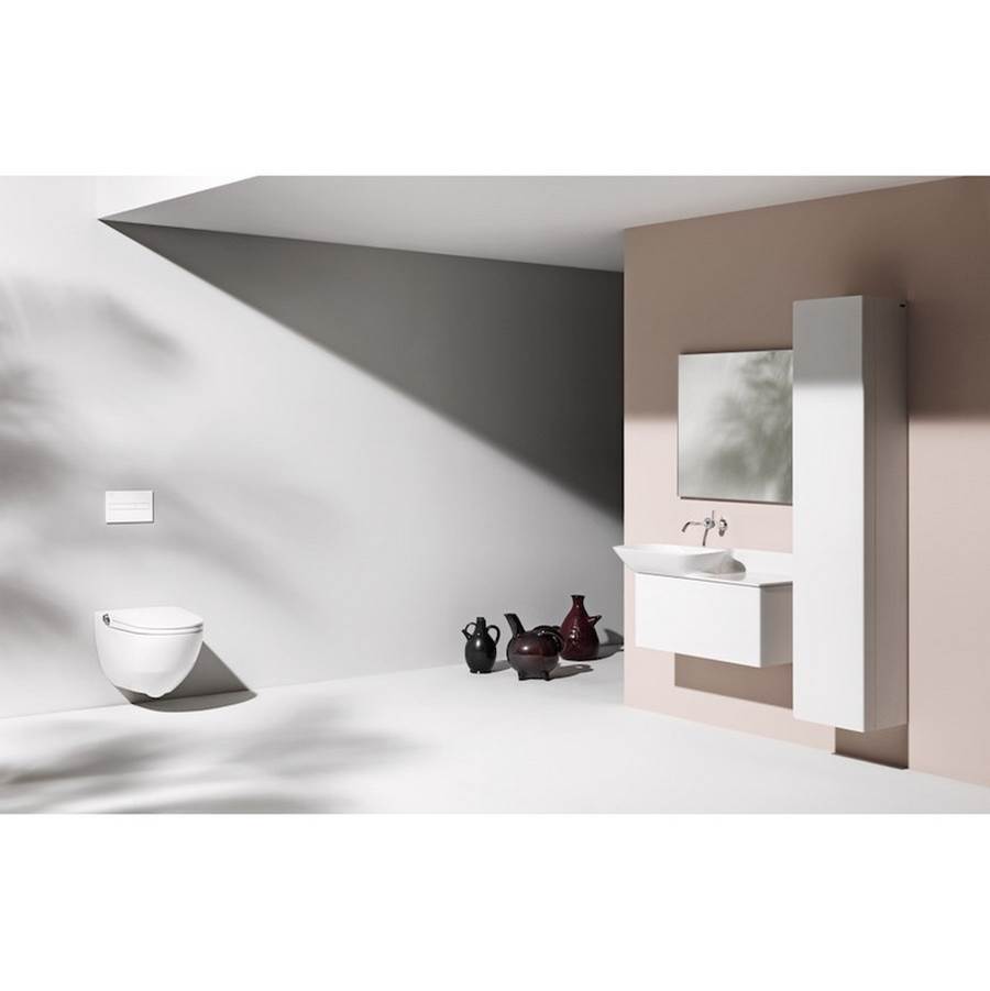 Washbasin console, shelf left, wall mounted