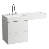 Washbasin, shelf right, with concealed outlet, w/o overflow, wall mounted