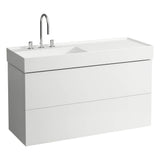Washbasin, shelf right, with concealed outlet, w/o overflow, wall mounted
