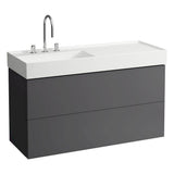 Washbasin, shelf right, with concealed outlet, w/o overflow, wall mounted