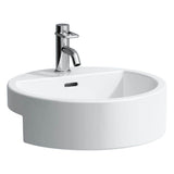 Laufen - Semi-recessed washbasin, round - Glossy White