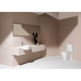 Semi-recessed washbasin, round