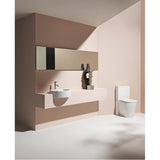 Semi-recessed washbasin, round