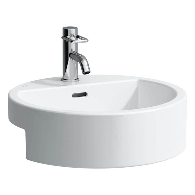 Laufen - Semi-recessed washbasin, round - Glossy White