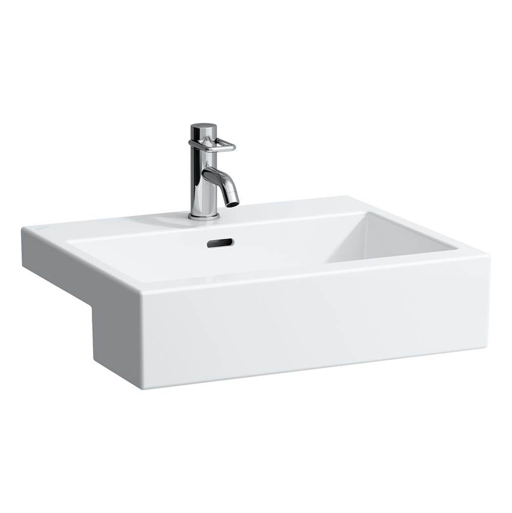 Laufen - Semi-recessed washbasin, rectangular - Glossy White