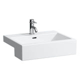 Laufen - Semi-recessed washbasin, rectangular - Glossy White