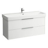 Washbasin, also usable as double washbasin, wall mounted