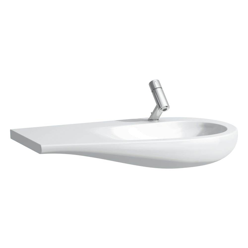 Laufen - Washbasin console, shelf left, with concealed overflow, incl. ceramic waste cover, wall mounted - Lcc White