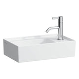 Laufen - Small washbasin, tap bank right, with concealed outlet, w/o overflow, wall mounted - Matte White