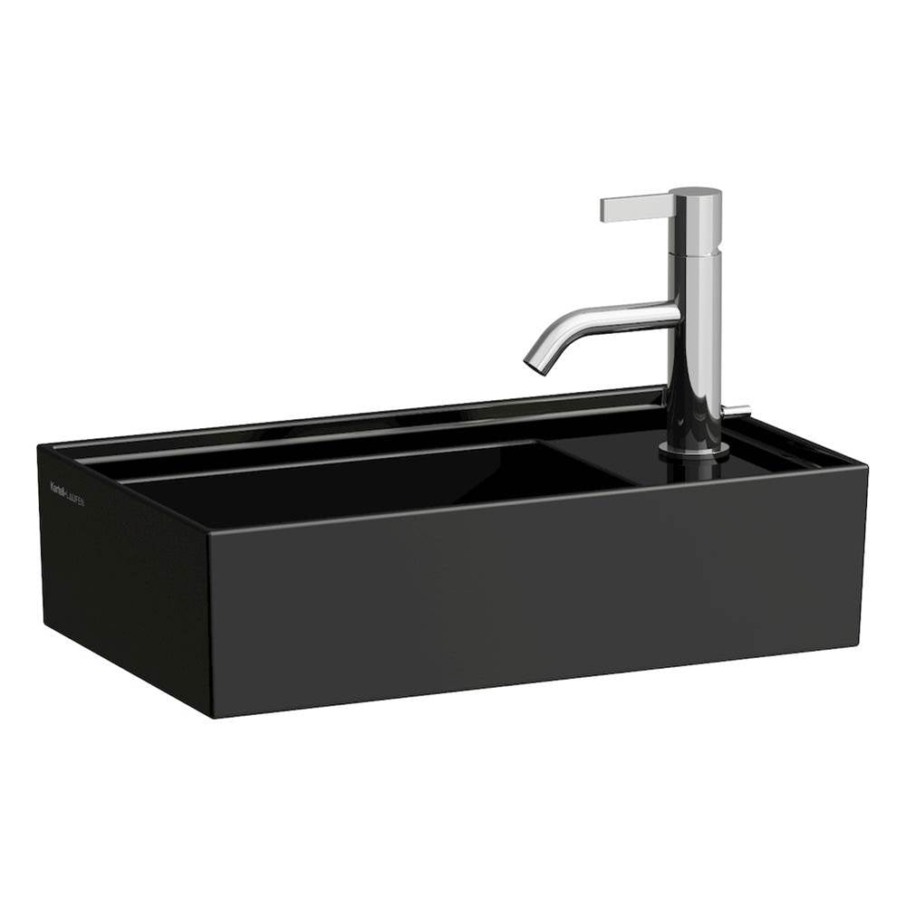 Laufen - Small washbasin, tap bank right, with concealed outlet, w/o overflow, wall mounted - Matte Grey