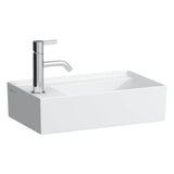Laufen - Small washbasin, tap bank left, with concealed outlet, w/o overflow, wall mounted - Glossy White
