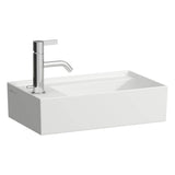 Laufen - Small washbasin, tap bank left, with concealed outlet, w/o overflow, wall mounted - Matte White