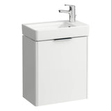 Small washbasin, tap bank right, wall mounted