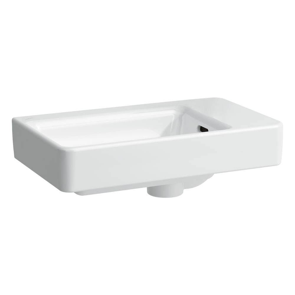 Small washbasin, tap bank right, wall mounted