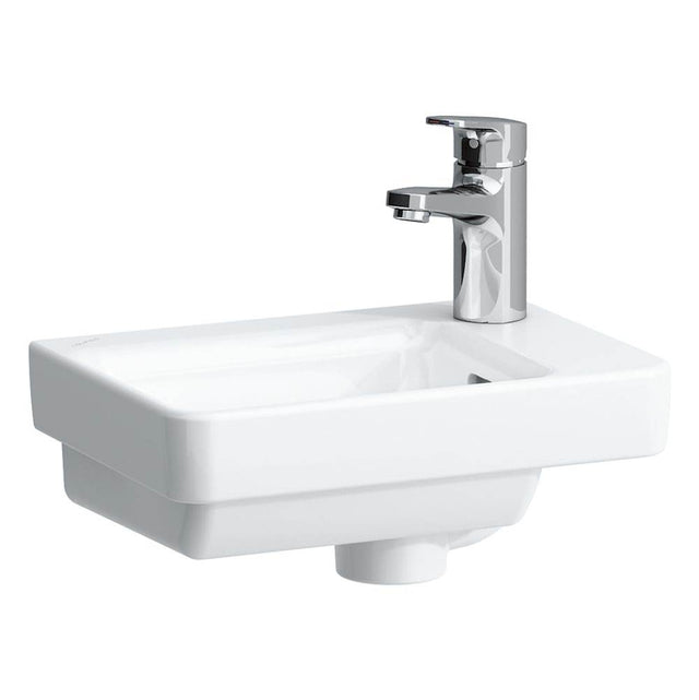 Laufen - Small washbasin, tap bank right, wall mounted - Glossy White
