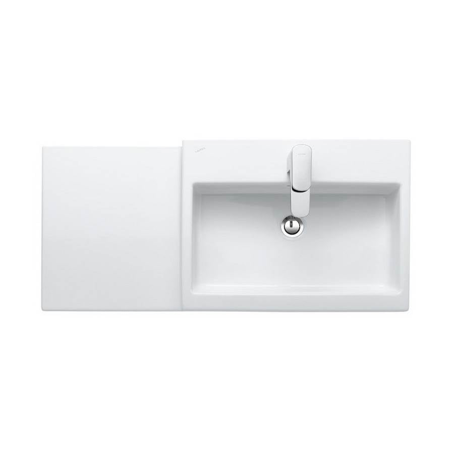 Washbasin, shelf left, wall mounted