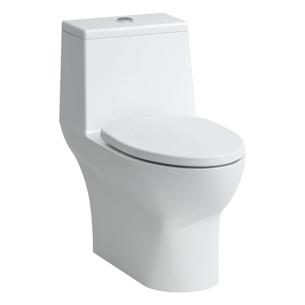 Laufen - Savoy One-piece Water Closet - dual flush button in chrome - Glossy White