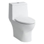 Laufen - Savoy One-piece Water Closet - dual flush button in chrome - Glossy White