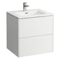 Laufen - Combipack 600 mm, washbasin ''slim'' with vanity unit ''Base'' with 2 drawers, incl. drawer organizer, wall mounted - White Glossy