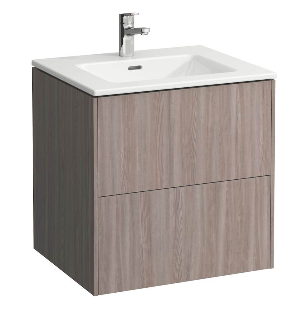 Laufen - Combipack 600 mm, washbasin ''slim'' with vanity unit ''Base'' with 2 drawers, incl. drawer organizer, wall mounted - Light Elm