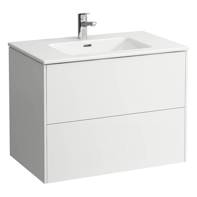 Laufen - Combipack 800 mm, washbasin ''slim'' with vanity unit ''Base'' with 2 drawers, incl. drawer organizer, wall mounted - White Glossy