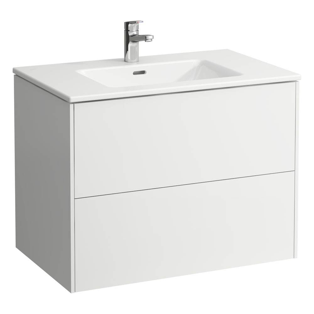 Combipack 800 mm, washbasin ''slim'' with vanity unit ''Base'' with 2 drawers, incl. drawer organizer, wall mounted