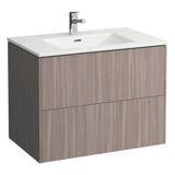 Combipack 800 mm, washbasin ''slim'' with vanity unit ''Base'' with 2 drawers, incl. drawer organizer, wall mounted
