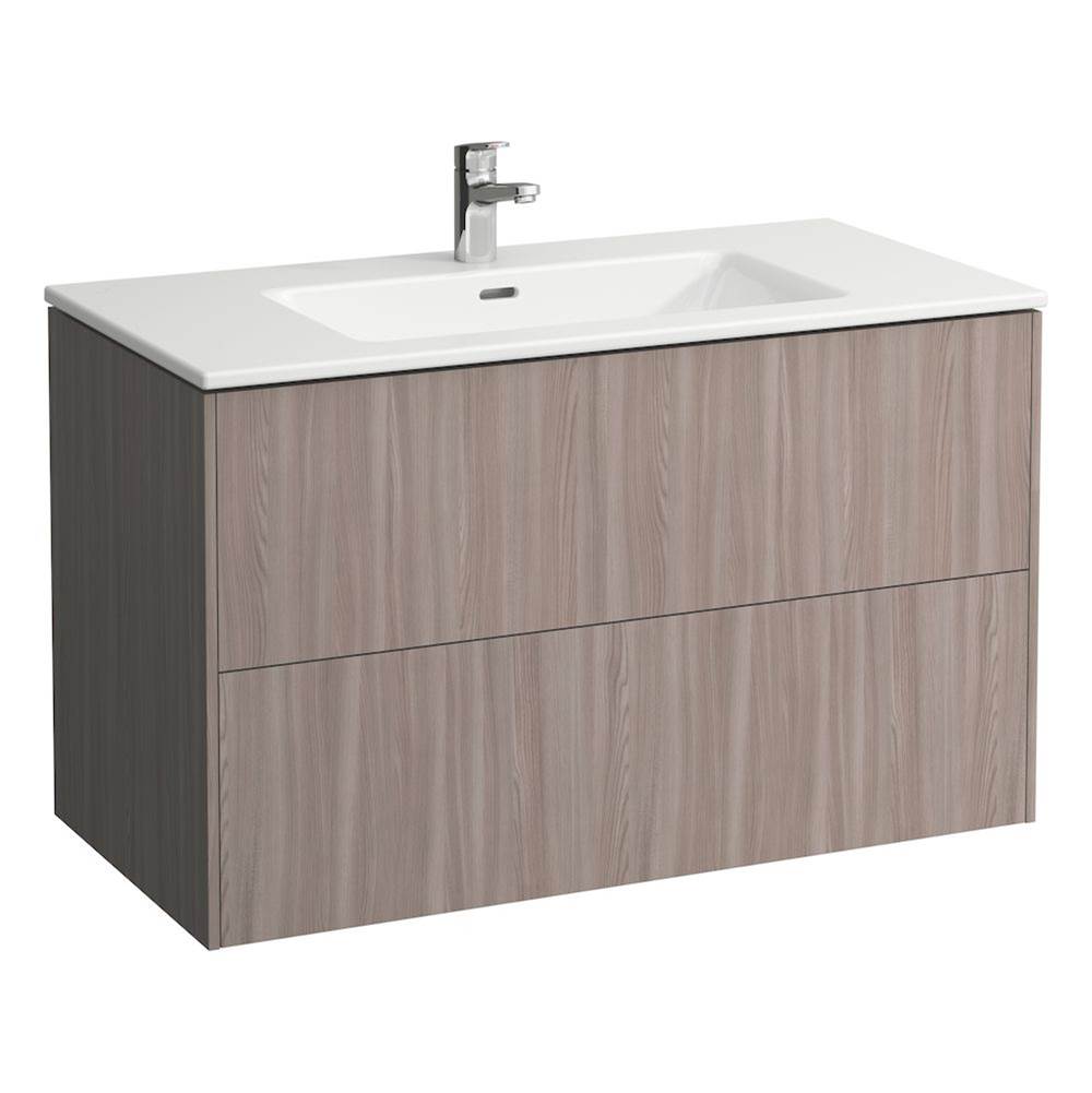 Laufen - Combipack 1000 mm, washbasin ''slim'' with vanity unit ''Base'' with 2 drawers, incl. drawer organizer, wall mounted - Light Elm
