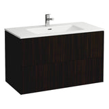Laufen - Combipack 1000 mm, washbasin ''slim'' with vanity unit ''Base'' with 2 drawers, incl. drawer organizer, wall mounted - Dark Elm Brown