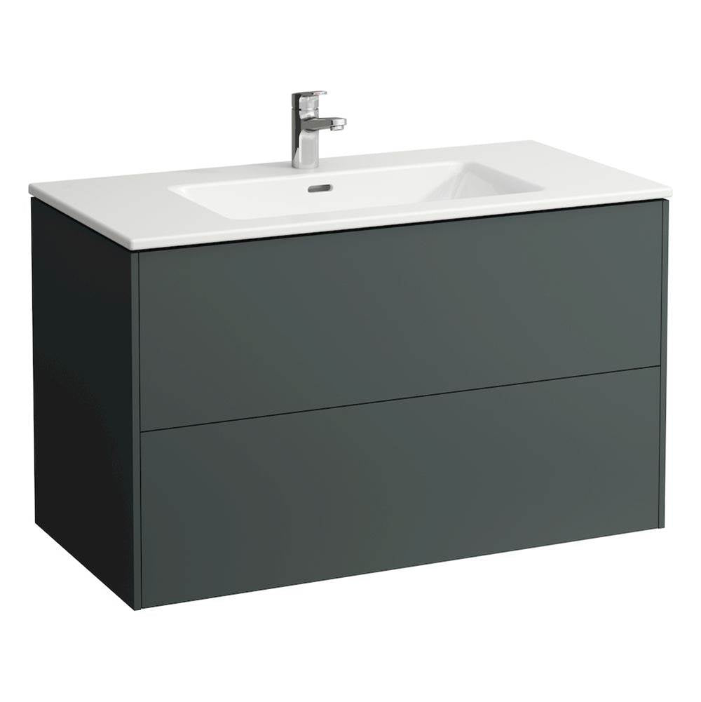 Laufen - Combipack 1000 mm, washbasin ''slim'' with vanity unit ''Base'' with 2 drawers, incl. drawer organizer, wall mounted - Traffic Grey