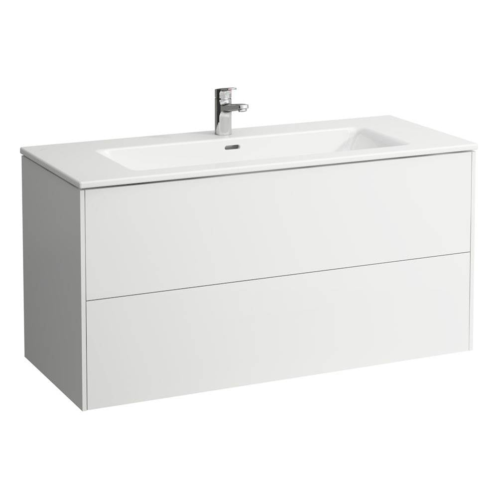 Laufen - Combipack 1200 mm, washbasin ''slim'' with vanity unit ''Base'' with 2 drawers, incl. drawer organizer, wall mounted - Traffic Grey
