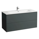 Combipack 1200 mm, washbasin ''slim'' with vanity unit ''Base'' with 2 drawers, incl. drawer organizer, wall mounted