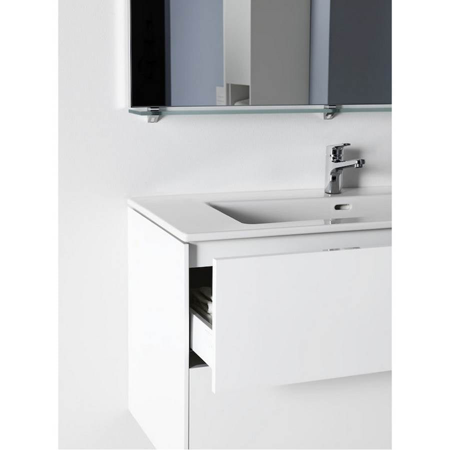 Combipack 1200 mm, washbasin ''slim'' with vanity unit ''Base'' with 2 drawers, incl. drawer organizer, wall mounted