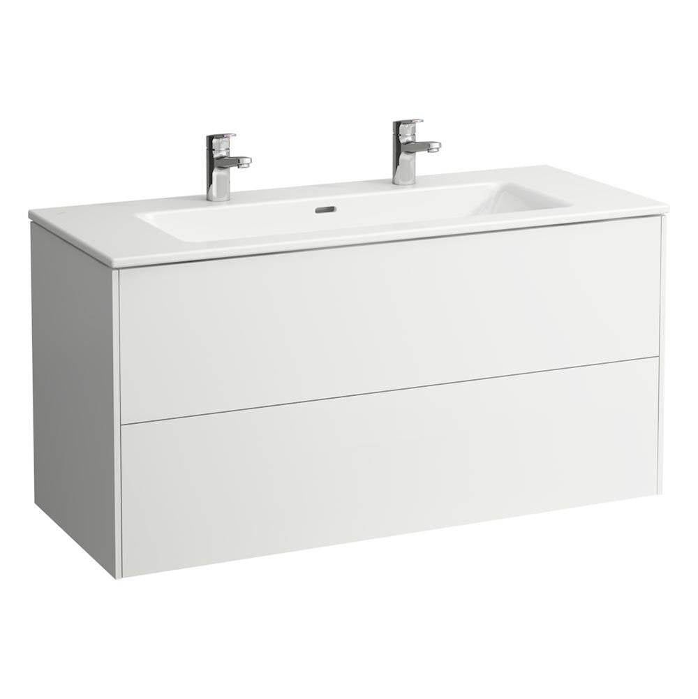 Laufen - Combipack 1200 mm, washbasin ''slim'' with vanity unit ''Base'' with 2 drawers, incl. drawer organizer, wall mounted - Traffic Grey