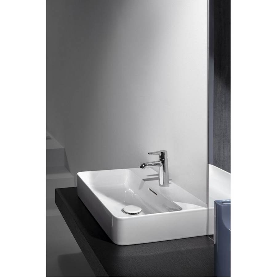 Pop-up drain valve with pull lever with SaphirKeramik Cover