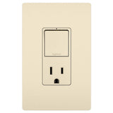 Legrand - radiant Single-Pole/3-Way Switch with 15A Tamper-Resistant Outlet, Light Almond - Light Almond