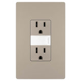 Legrand - radiant 15A Tamper-Resistant Outlet with Night Light, Nickel - Nickel