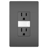 Legrand - radiant 15A Tamper-Resistant Outlet with Night Light, Black - Black