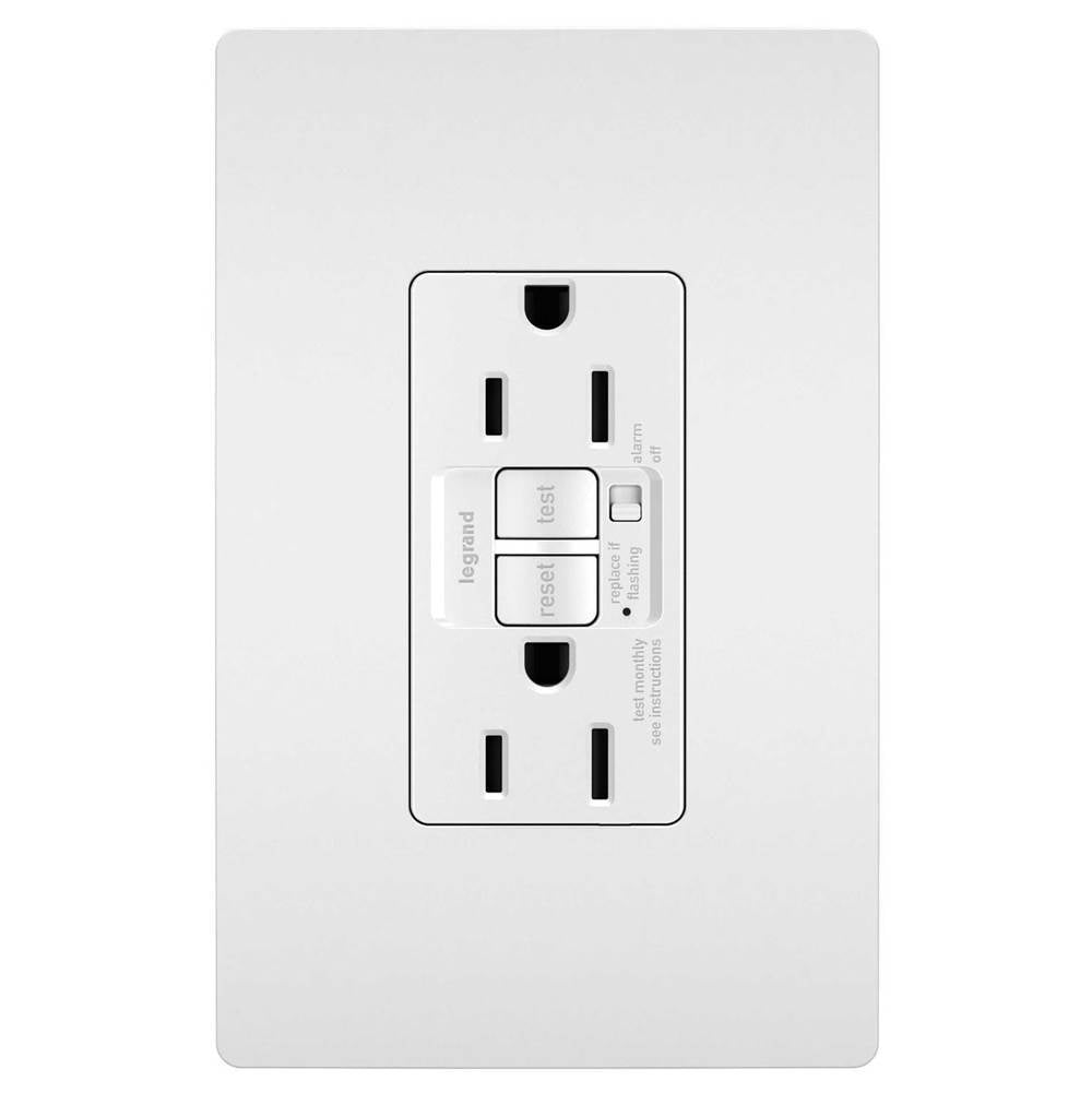 Legrand - radiant 15A Tamper-Resistant Self-Test GFCI Outlet with Audible Alarm, White - White