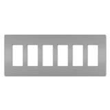 Legrand - radiant Six-Gang Screwless Wall Plate, Gray - Gray