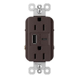 radiant 15A Tamper-Resistant Ultra-Fast USB Type-A/C Outlet, Dark Bronze