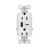 radiant 15A Tamper-Resistant USB Type A/C Outlet, Black