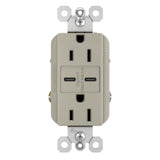 radiant 15A Tamper-Resistant USB Type C/C Outlet, Dark Bronze