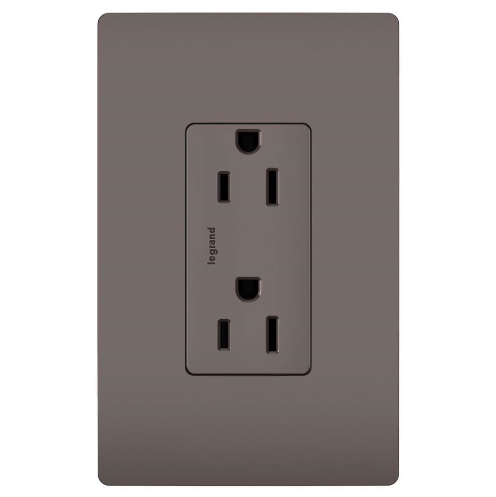 Legrand - radiant 15A 125V Duplex Tamper-Resistant Outlet, Brown - Brown