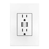 Legrand - Dual USB Plus-Size Outlet Combo - White
