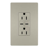 Legrand - radiant 15A Tamper-Resistant Ultra-Fast USB Type C/C Outlet, Nickel - Nickel