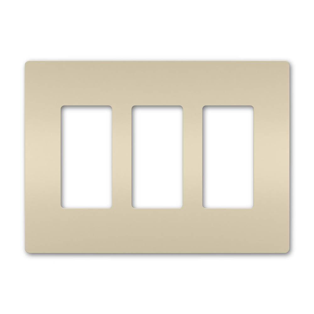 Legrand - radiant Three-Gang Screwless Wall Plate, Light Almond - Light Almond