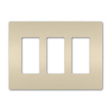 Legrand - radiant Three-Gang Screwless Wall Plate, Light Almond - Light Almond